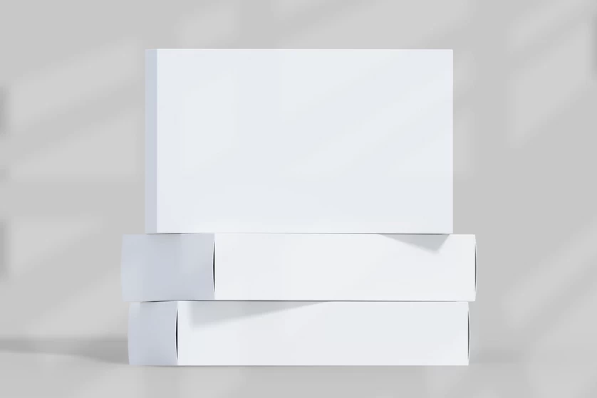 质感翻盖纸盒快递打包盒飞机盒vi展示效果智能贴图样机PSD素材【010】